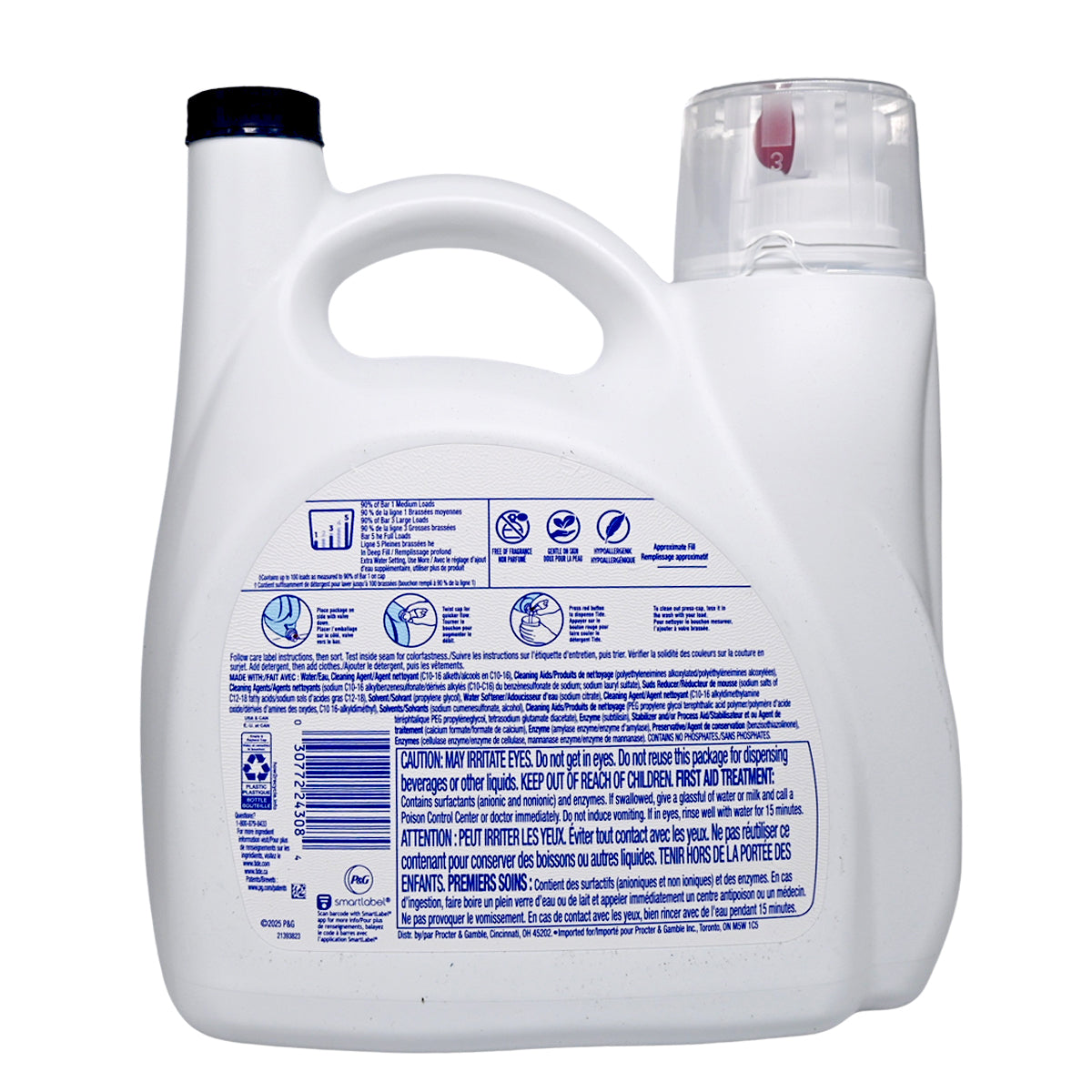 Tide 汰漬-低敏溫和配方超濃縮冷水洗衣液 敏感肌專用 3.63L(100次) (平行進口) (43084)