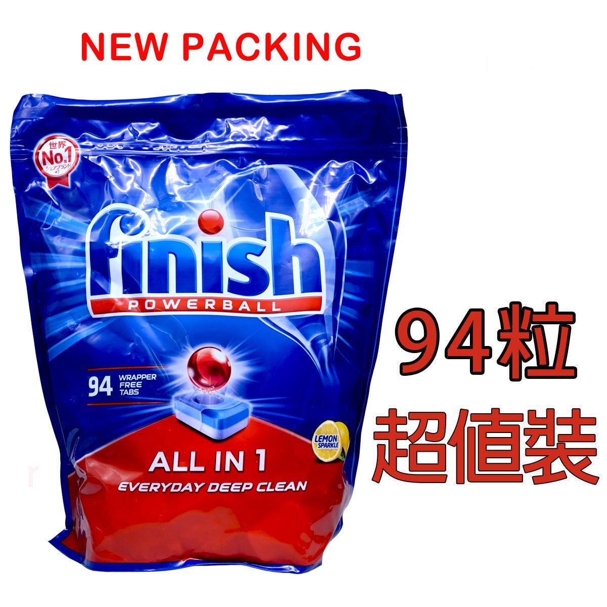 亮碟 - 新舊包裝隨機發貨-【94 粒超值裝】洗碗機強效洗滌劑-強力球-洗碗片(00851)(平行進口)