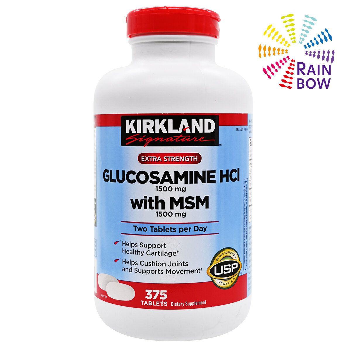 Kirkland Signature - 葡萄糖胺軟骨素 1500mg+ MSM 1500mg 關節健康補充劑 (375粒)
