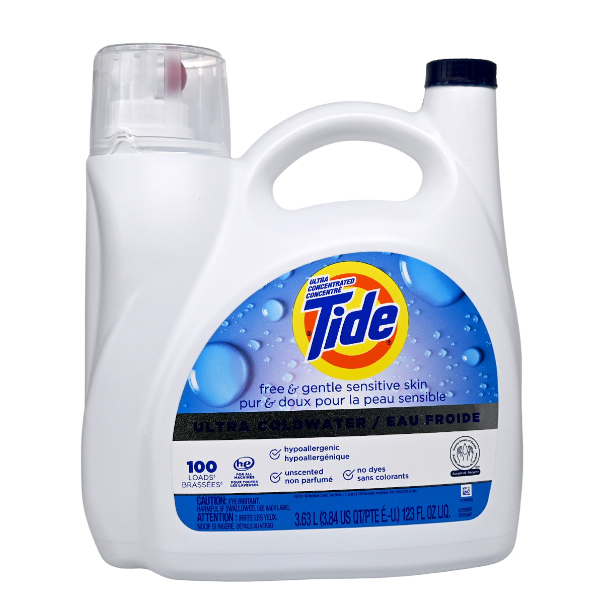 Tide 汰漬-低敏溫和配方超濃縮冷水洗衣液 敏感肌專用 3.63L（100次) (平行進口) (43084)