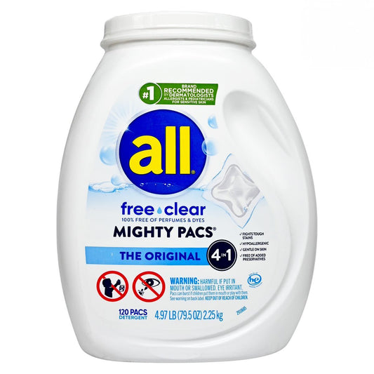 all free clear MIGHTY PACS 無香無色素洗衣凝珠 (120粒) Laundry Capsule & Ball Laundry Balls 圖1