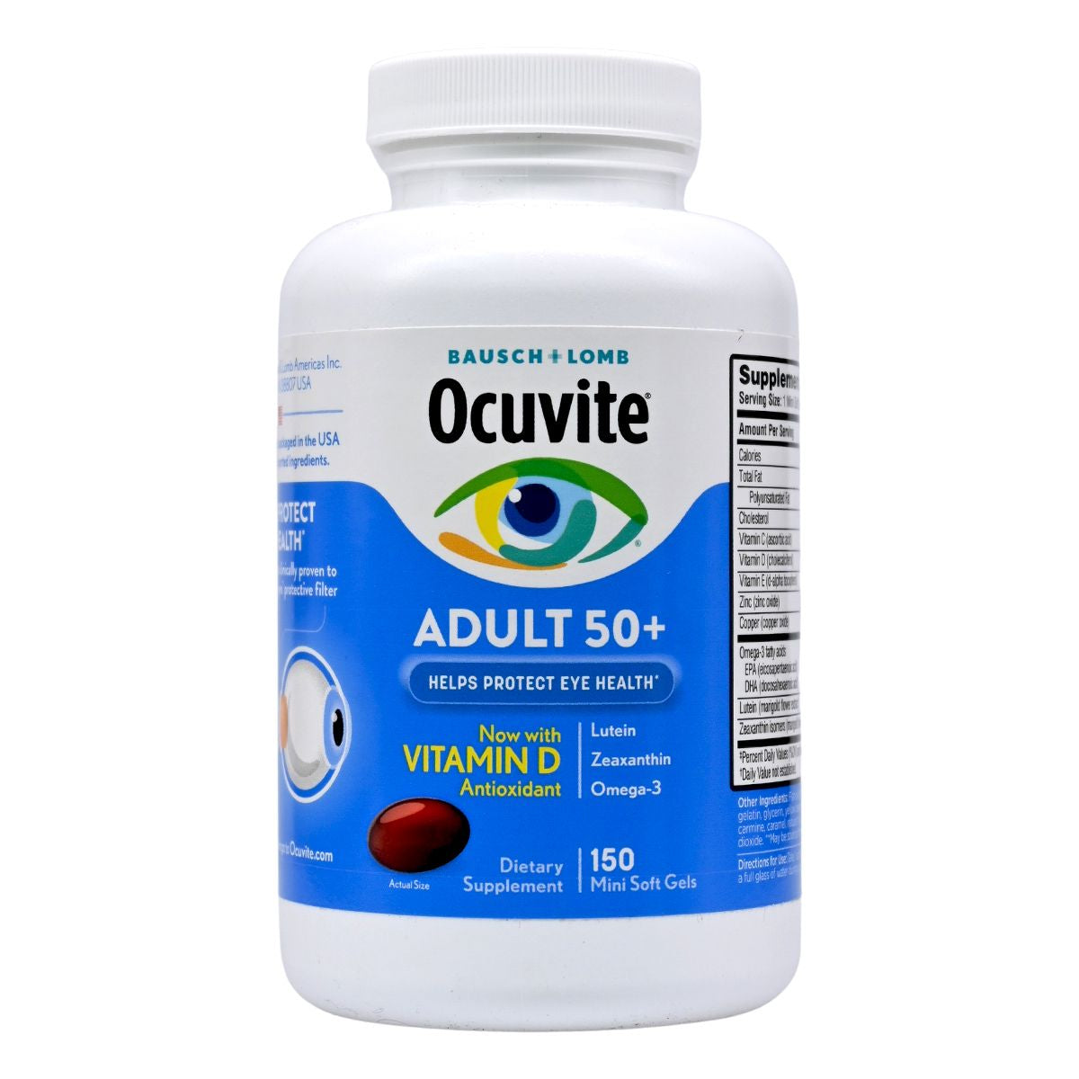 Bausch + Lomb Ocuvite 護眼維他命和礦物質補充劑 50歲+150粒(迷你軟凝膠)食用日期 底 Eye Supplement 圖1