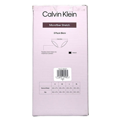 Calvin Klein 女士3件套裝比基尼內褲 [1 套] S 碼 [超細纖維彈性布料] Lingerie 圖3