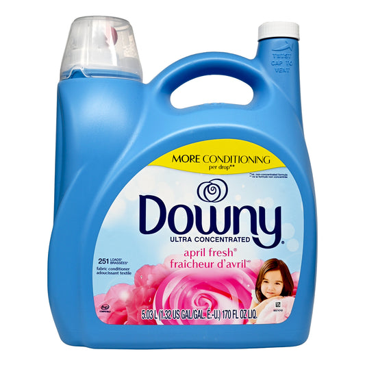 Downy April Fresh Fabric Conditioner 5.03L,Downy 超濃縮衣物柔順劑 251次用量,美國版 Downy 柔順劑 大容量家庭裝,Downy April Fresh 洗衣柔順劑