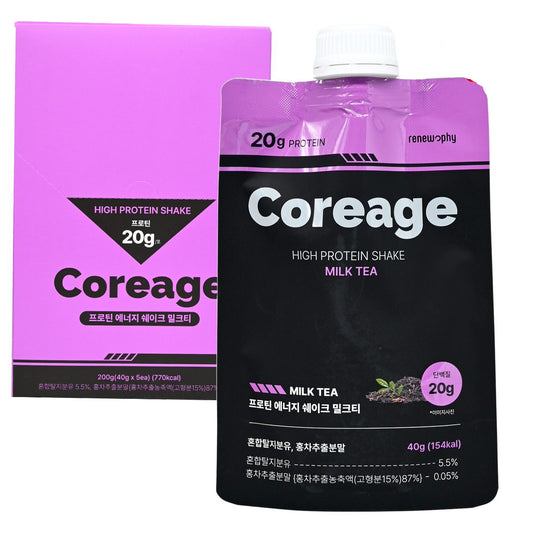 Renew-phy - Coreage高蛋白瘦身奶昔 [奶茶口味] 40g X 5小包 (200g) BBF:2026年9月18日(香港行貨) (46864)