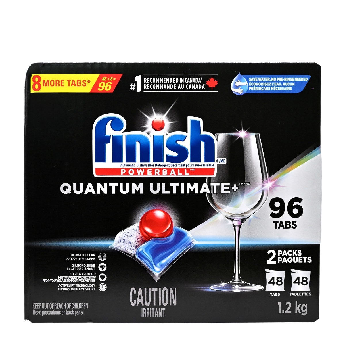 亮碟 - Finish【96粒超值裝】洗碗機 量子強效洗碗凝珠 QUANTUM主動提升技術 1.2kg (平行進口) (98722)