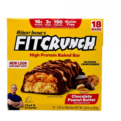 FITCRUNCH 蛋白棒（朱古力花生醬）18條 [828g] Cereal & Energy Bars 圖1