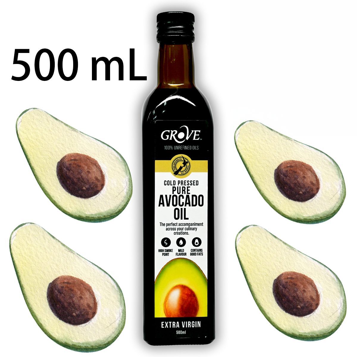 Grove 100%純天然紐西蘭牛油果油 - 特級初榨冷壓 適合高溫烹調 500ml -臺灣版-支持QR碼查真偽 Others 圖1