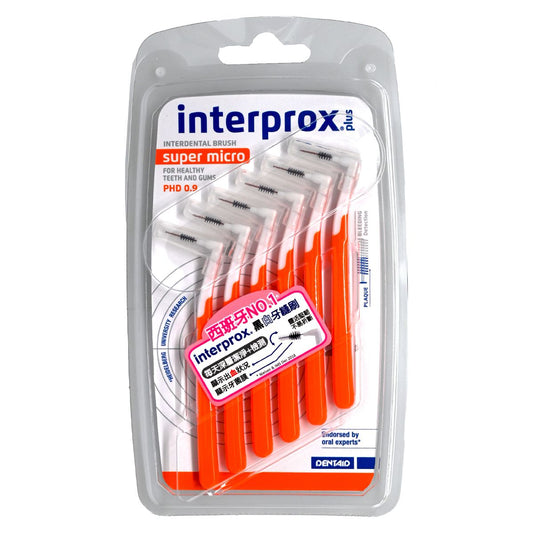 interprox ® Plus-[橙色] 長柄黑白牙縫刷 90度(Super Micro)6支 Toothbrush Toothbrush 圖1