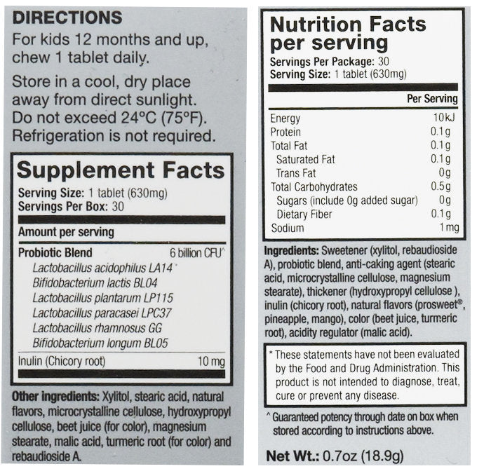 LIFE NUTRITION 樂怡善 - 香港行貨-兒童強健益生菌 (30粒)食用日期：26年10月[718426]