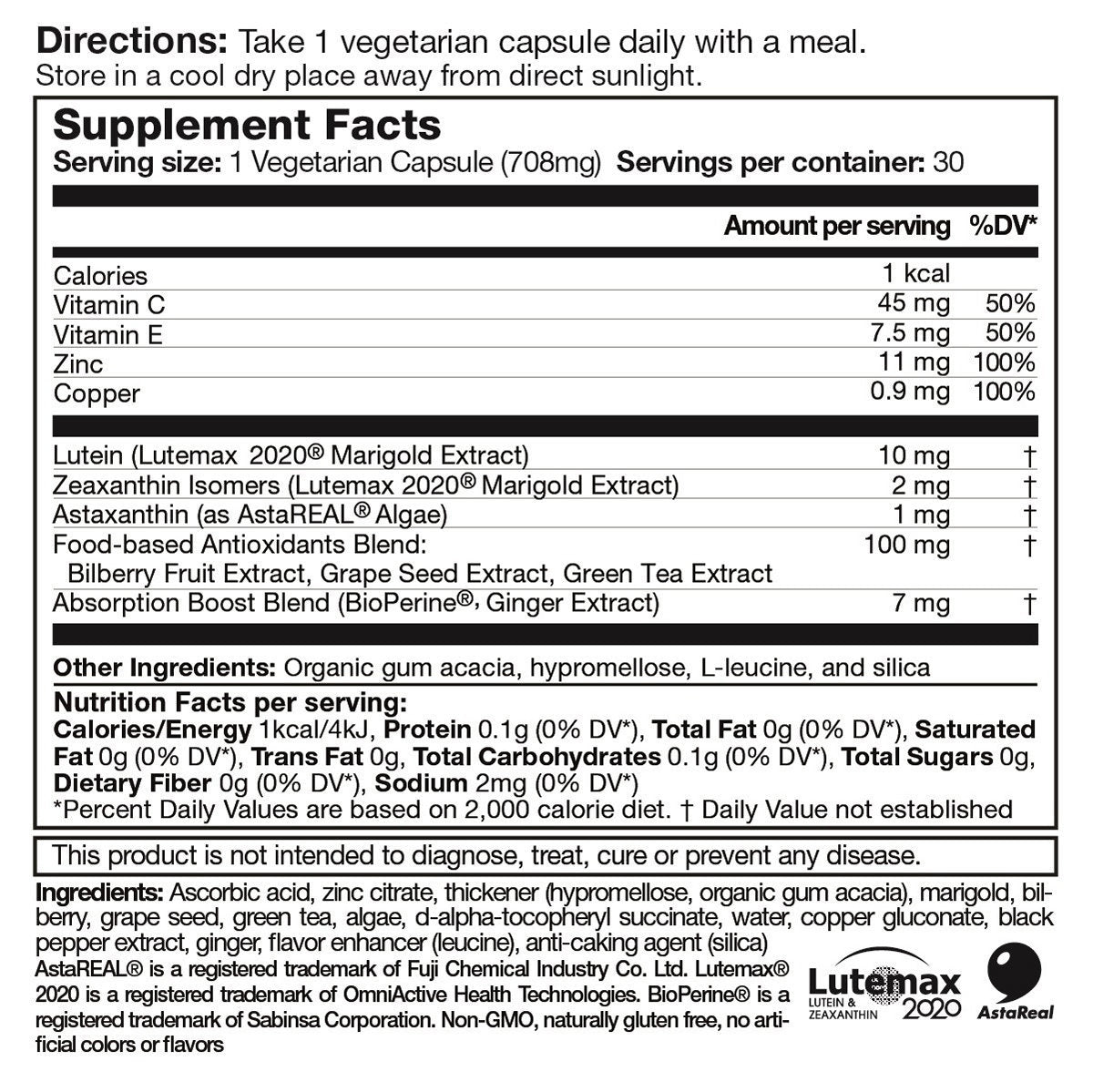 LIFE NUTRITION 樂怡善 - 明目 V2 30粒 EXP: 2027年3月(718518)