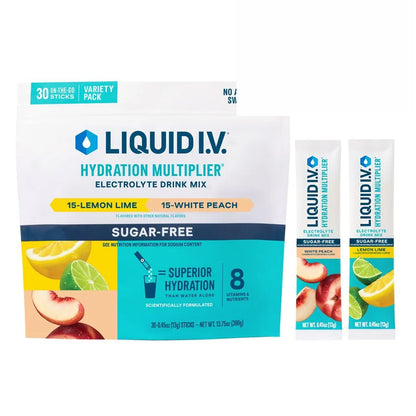 LIQUID I.V. 能量倍增飲料 13g x 30條 (390g) [青檬檸檬 & 白桃口味] Powder Drinks Energy Drinks 圖1