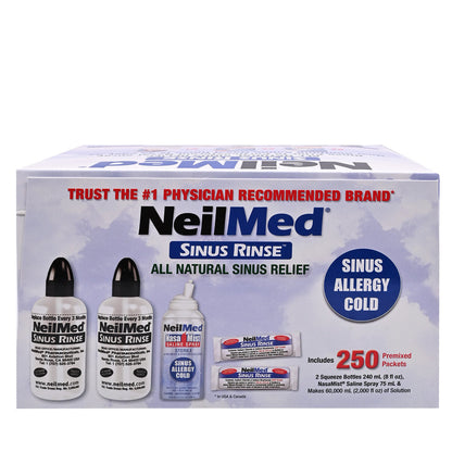 NeilMed - 洗鼻沖洗套件 + 洗鼻噴霧 75ml + 250包鹽粉 套裝(平行進口) (22185)
