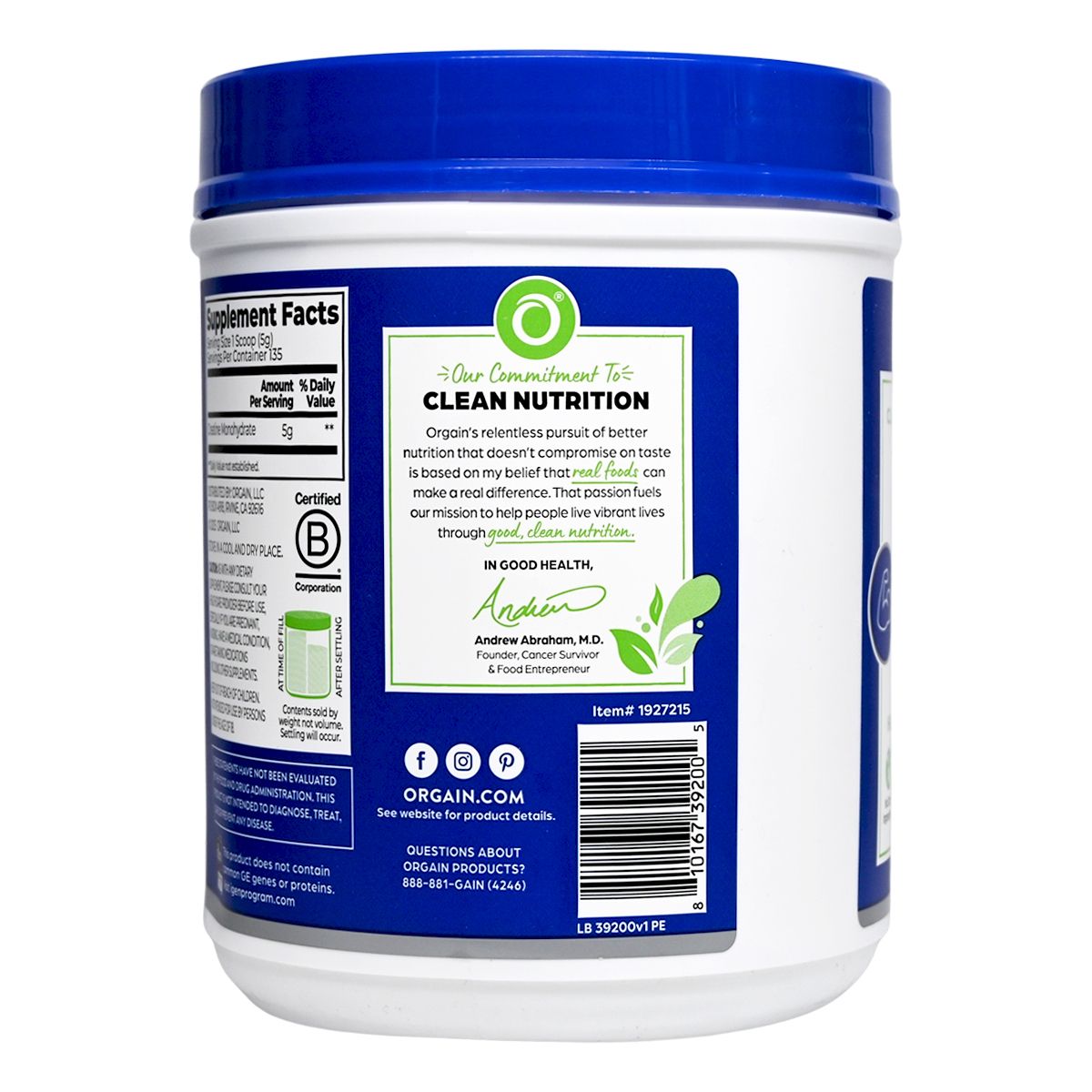 Orgain 肌酸粉（無味）675g Powder Drinks Protein Powder Protein Powder 圖3