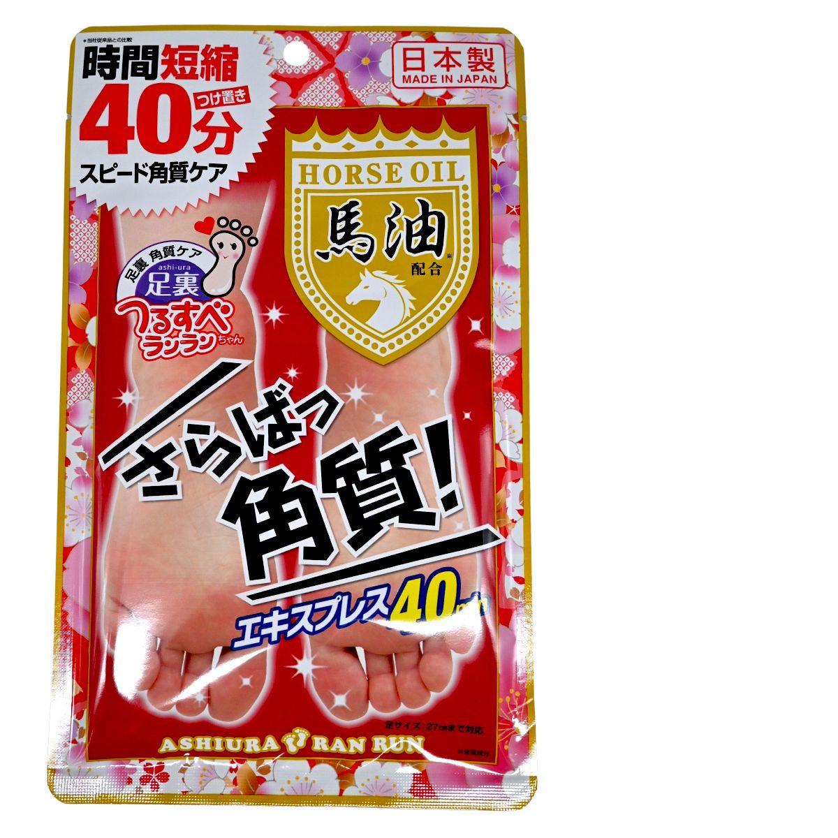 ASHIURA RAN RUN - [日本製] 馬油去角質美容足膜 30ml (1對) (平行進口)(77900)