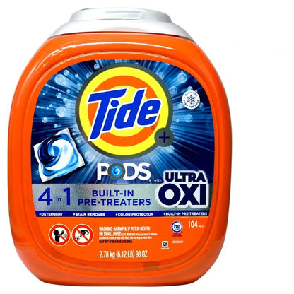 Tide 汰漬 -四合一即溶強力洗衣球 (104粒) 含 Ultra Oxi HE 2.78Kg (平行進口)(35464)