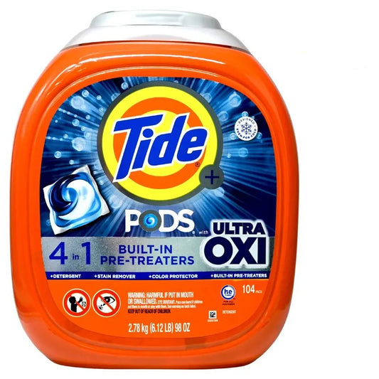 Tide 汰漬 -四合一即溶強力洗衣球 (104粒) 含 Ultra Oxi HE 2.78Kg (平行進口)(35464)