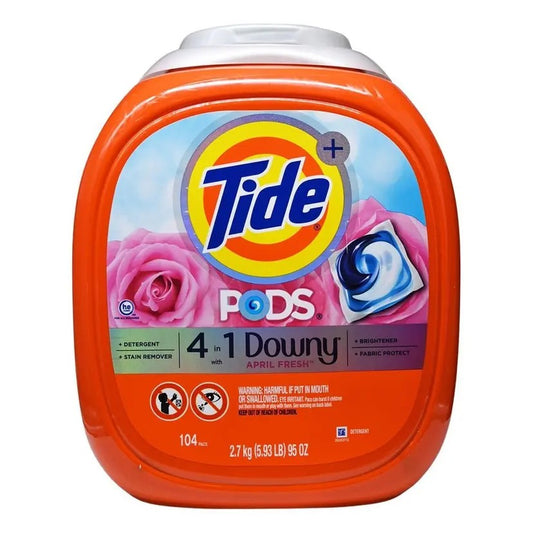 Tide 汰漬 -Tide PODS + Downy 4合1 HE 洗衣球 (清新四月香味) 104 粒 (平行進口) (35471)