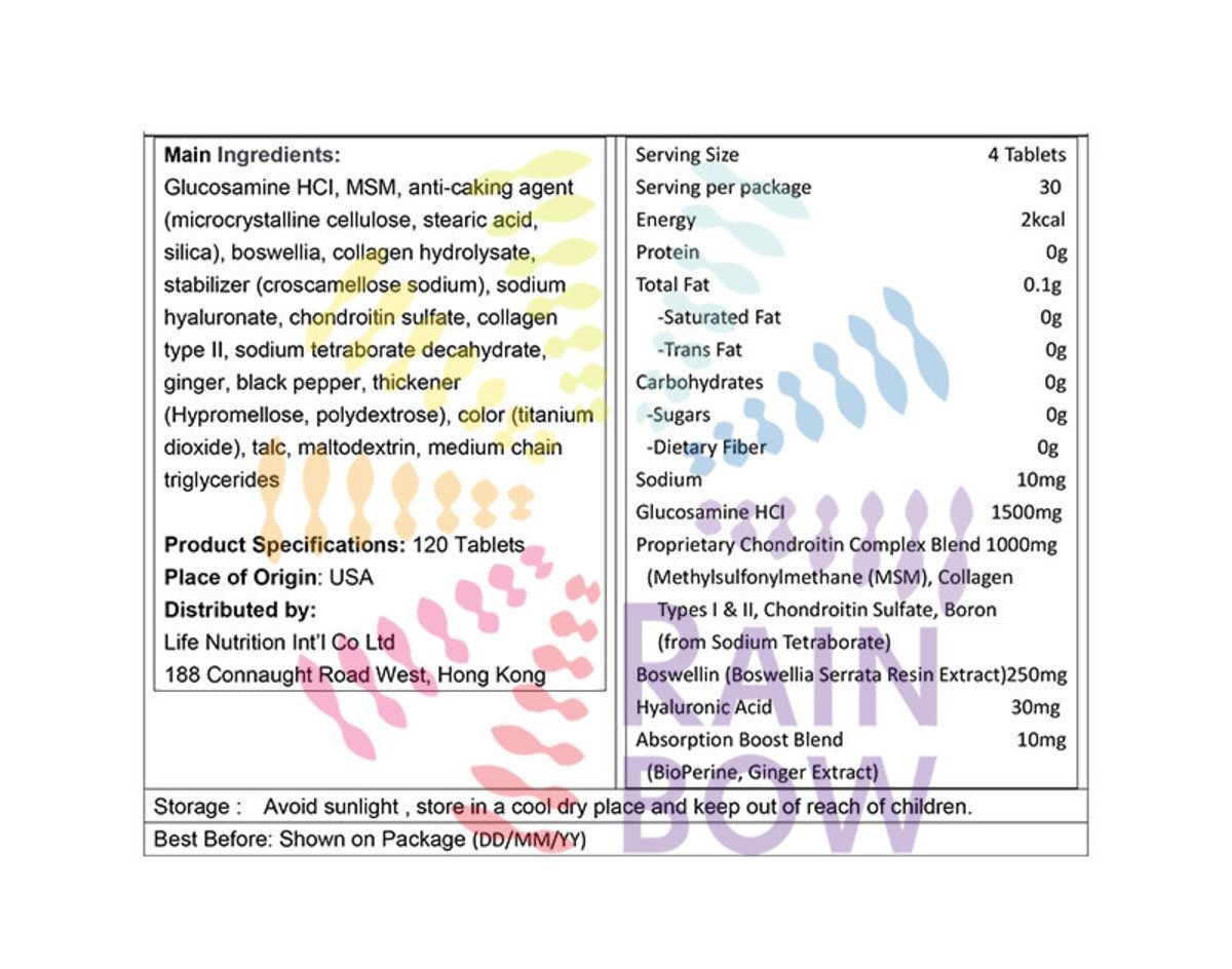 LIFE NUTRITION樂怡善 - [X2]無痛關節 360 (120粒 X2)此日期或之前食用：2028年8月(8334)