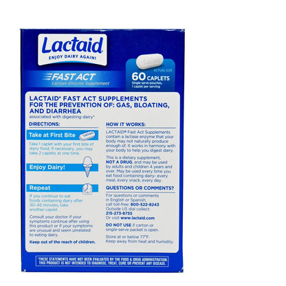 Delon - Lactaid - (加拿大入口) 速效乳糖酵素 補充劑 120粒（60粒x 2）EXP:2027年9月1日(平行進口) (10622)