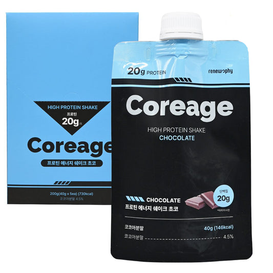 Renew-phy - Coreage高蛋白瘦身奶昔 [朱古力味] 40g X 5小包 (200g)BBF:2026年10月21日 (香港行貨) (46840)
