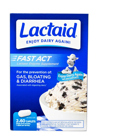 Delon - Lactaid - (加拿大入口) 速效乳糖酵素 補充劑 120粒（60粒x 2）EXP:2027年9月1日(平行進口) (10622)
